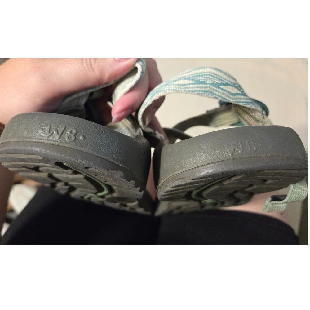 Chaco Z1 Classic Sandals Women's Size 8 Aqua Blue Gray Adjustable Hiking Outdoor